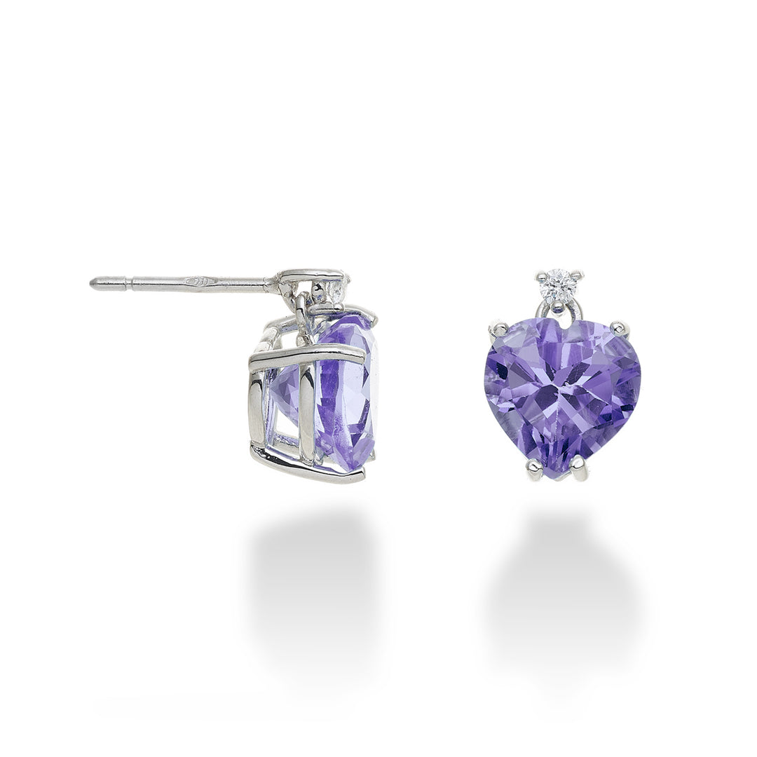 Mikiko oder 18k Amethystherz 8x8 ct.2,90 Durchm. ct.0,05 MOCL198DIAMET88O4