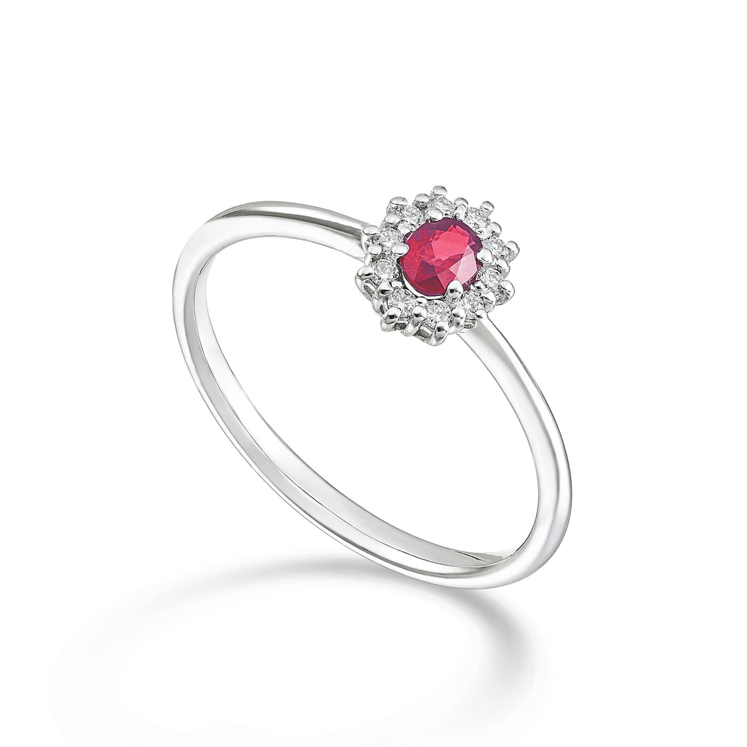 Mikiko een 9k nat. robijn. ovaal 4x3 ct.0,20 diam. 0,08 ct MA5166R4RBN