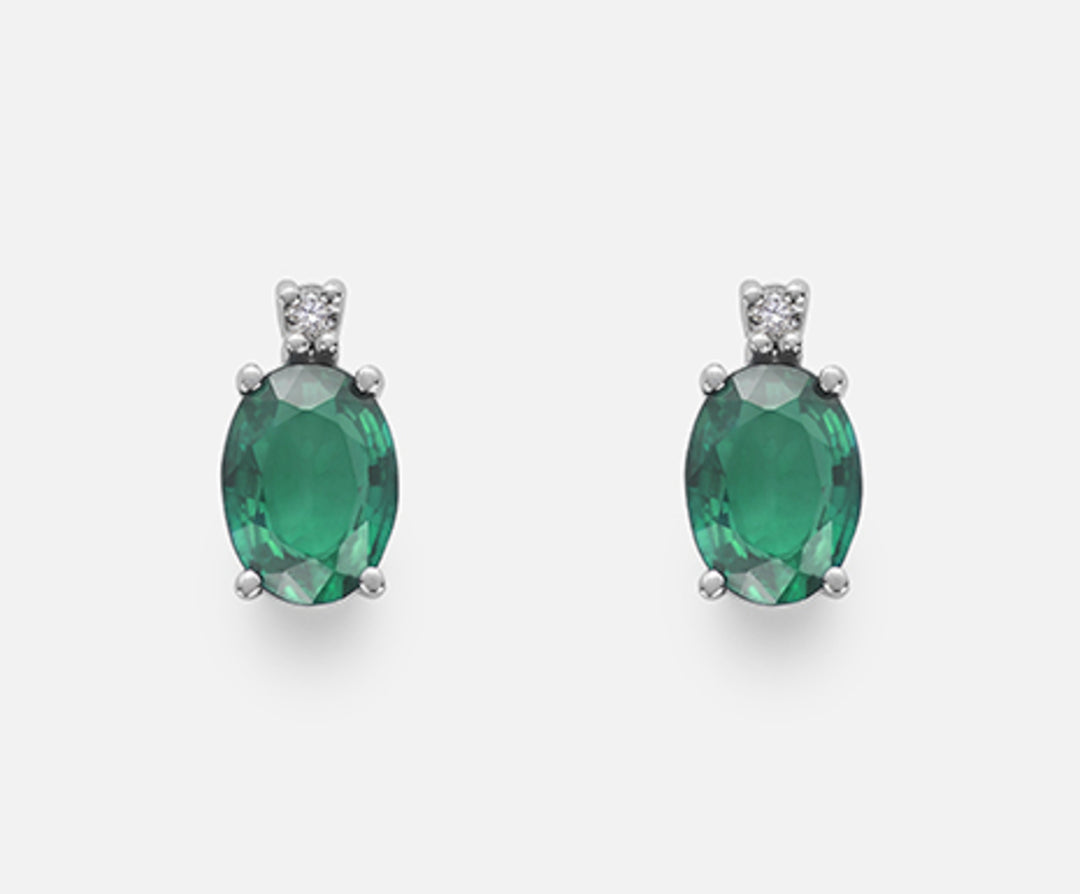 Mikiko oder 9k ovaler Smaragd 7x5 ct.1,20 Durchm. ct.0,03 MO5024R4BE