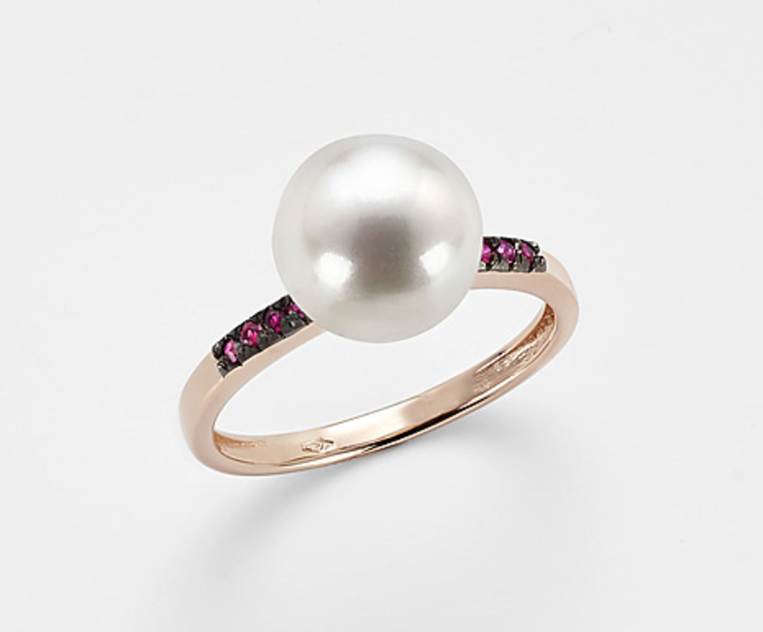 Nihama und 18 Karat FW 9,5/10 Rubine 0,08 ct NA0798O7RUBY