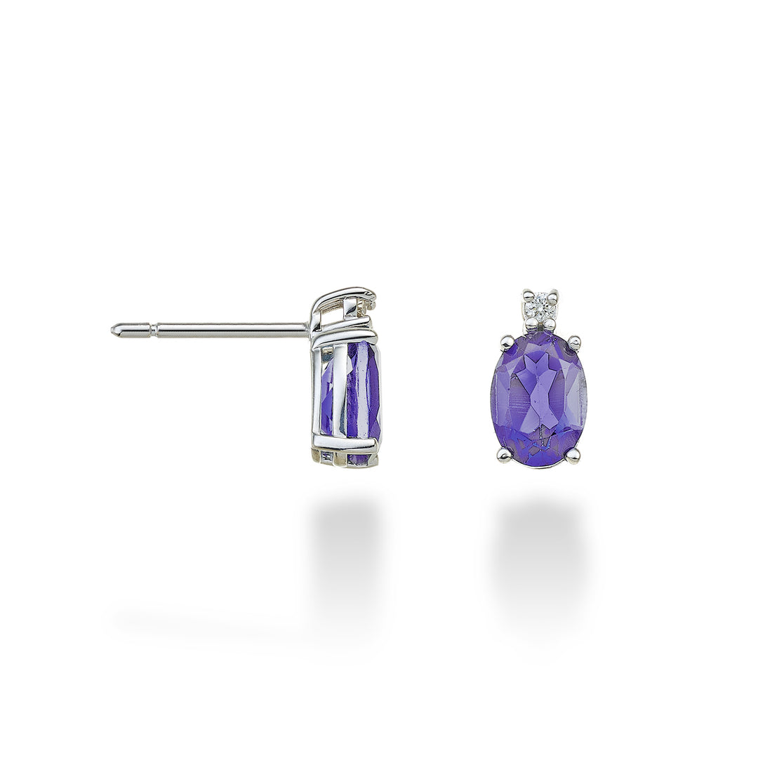 Mikiko oder 18k ovaler Amethyst 7x5 ct.1,20 Durchm. ct.0,03 MO5024O4AMET