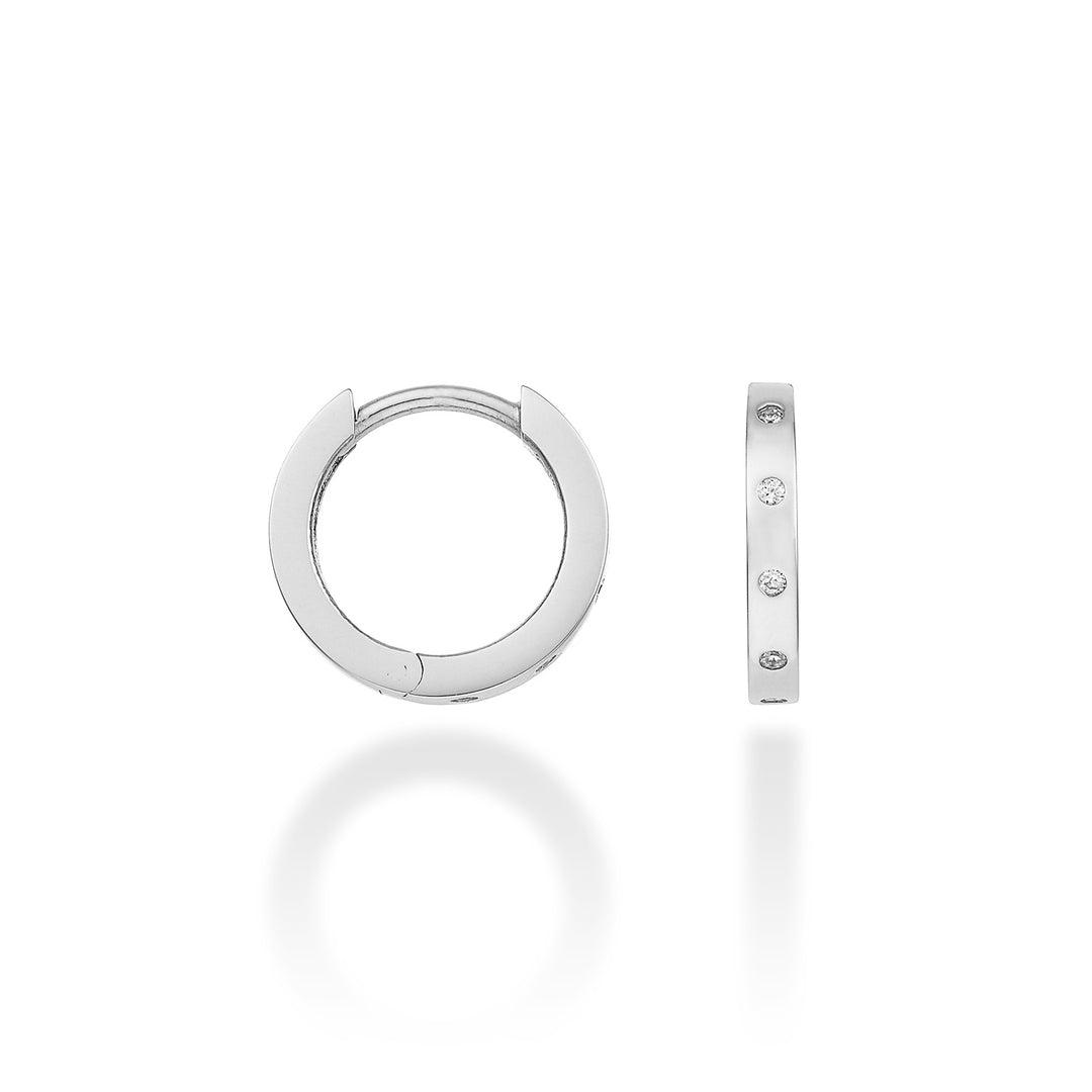 Mikiko oder 18k runde Spots Durchm. 0,05 ct Weißgold-Diam. Ost. 12 mm MO5063O4BR005