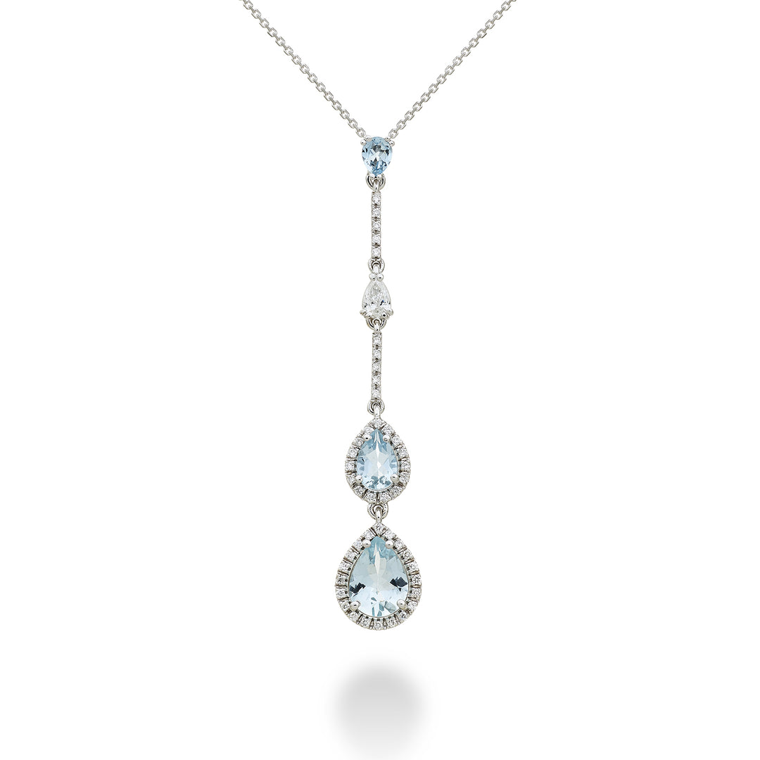 Golay necklace aquamarine drop scalar contour and barr PCLC202DAQP68-24030110147