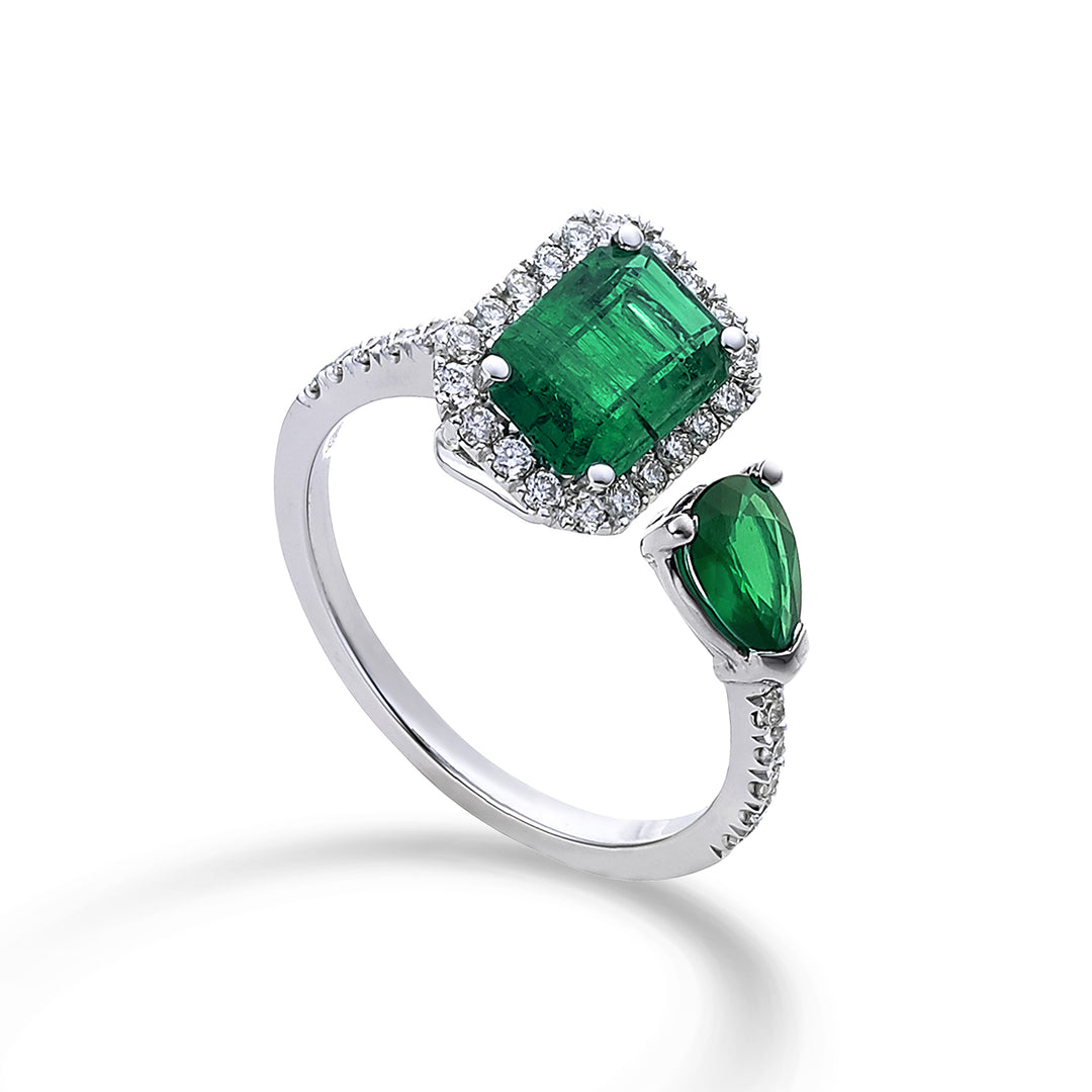 Golay Contrary Emerald Ring Oct. 7x5 and 6x4 drop ACLC303DISM-23291110030