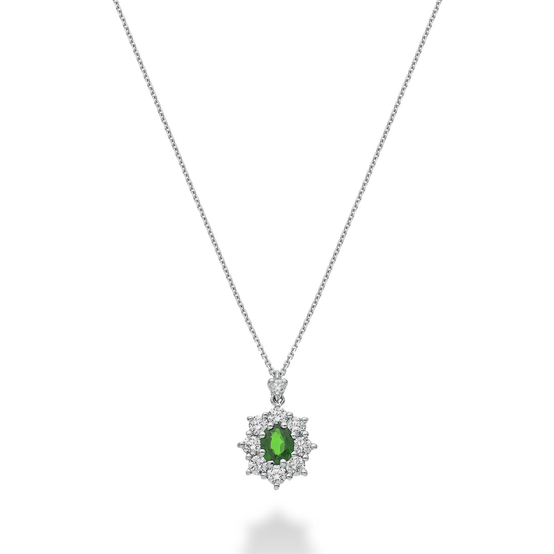 Golay oval emerald pendant necklace 5x4 and contour 8 d GCLC461DSM54-25302110257