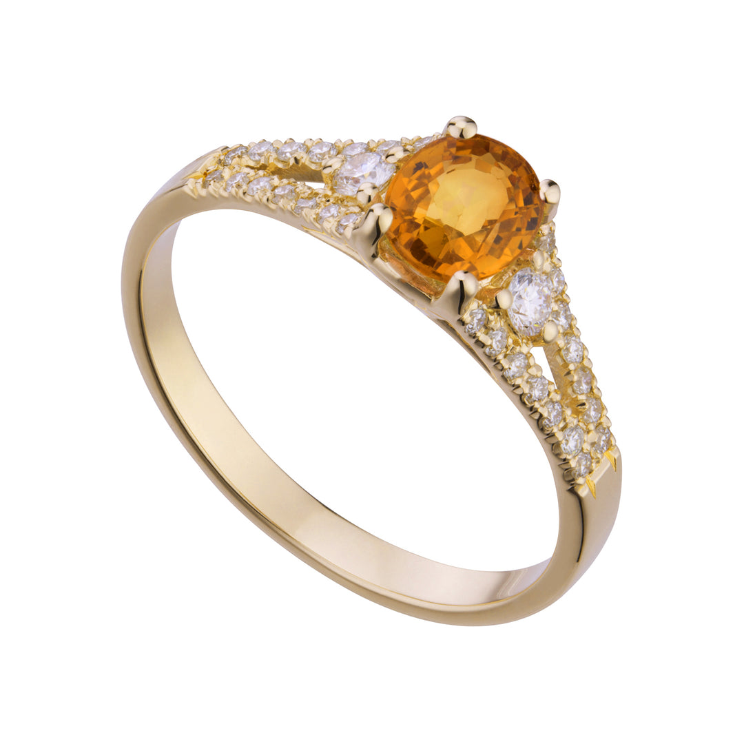 Golay-ring met 5x6 ovale gele saffier en verzonken schacht ACL204DIZY-21048110009