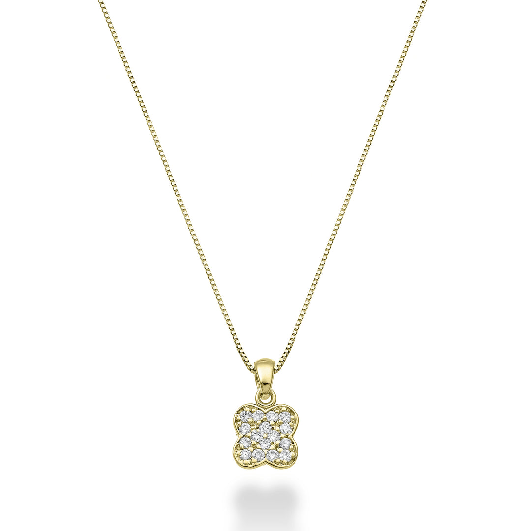 Nihama cl 18k klavertje vier 0,06 ct geelgoud ND5163O1BR006