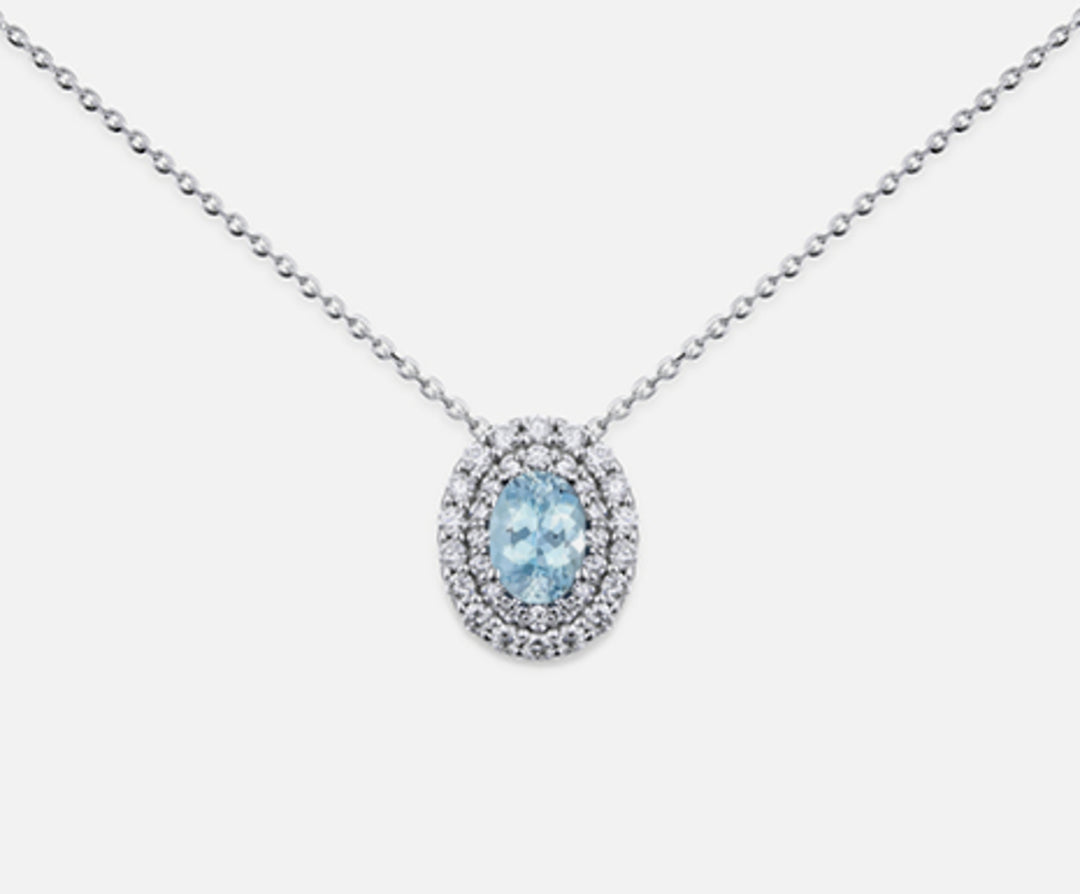 Mikiko cl 18k oval aquamarine 6x4 ct.0.30 dia ct.0.33 MD5061O4AM