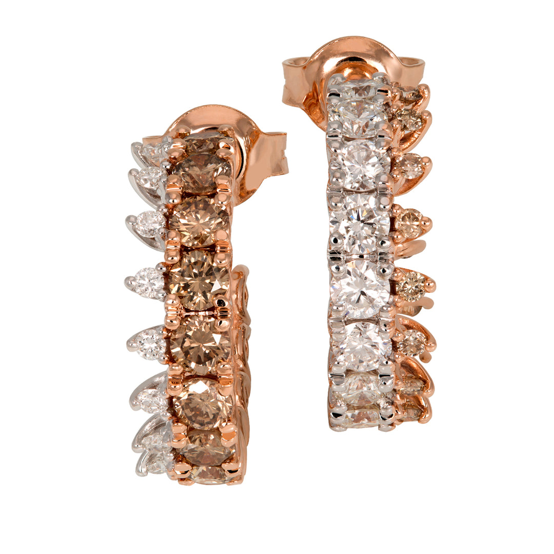 Weiße und braune Diamant-Kronenohrringe von Golay ODG016DIBW-17158110048