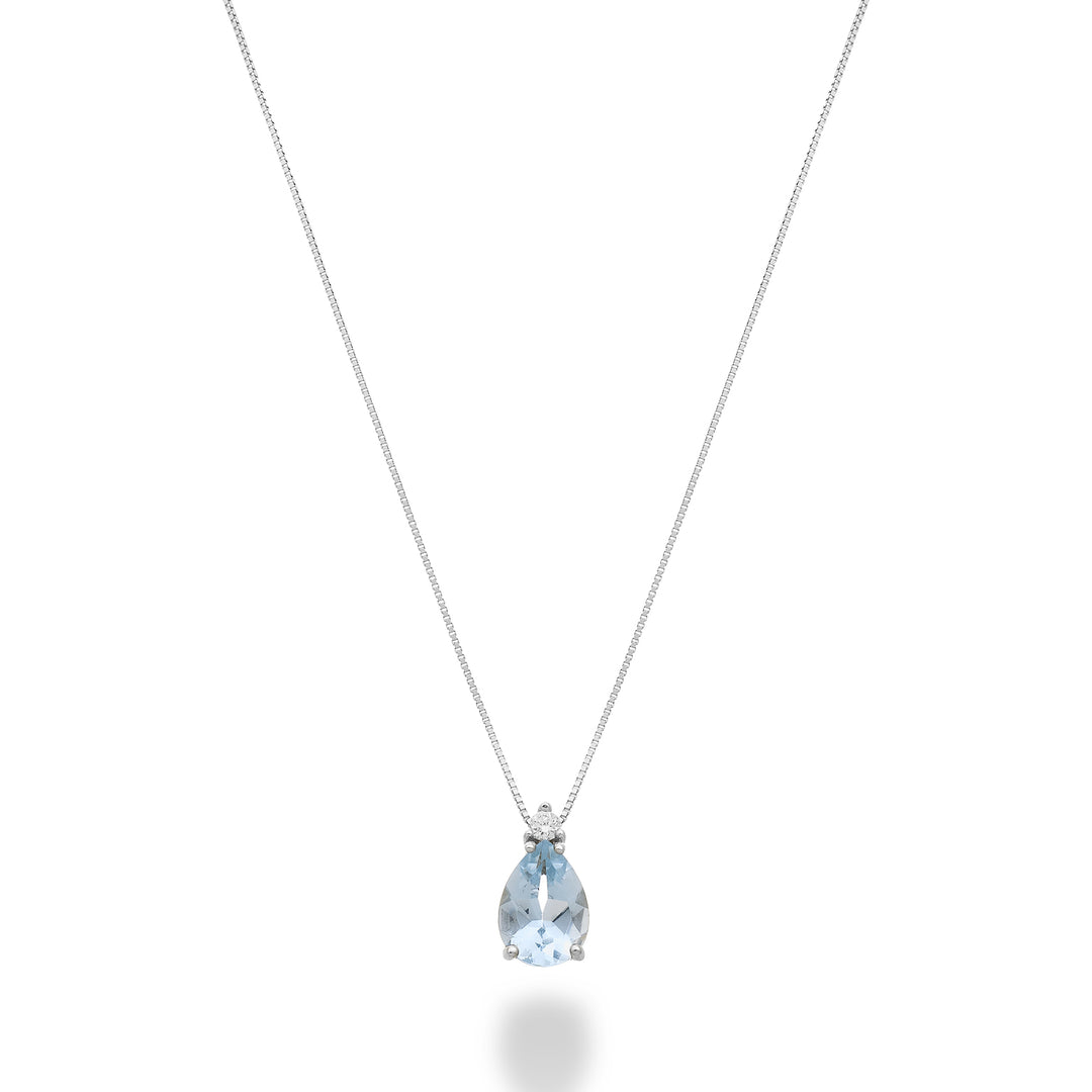 Nihama cl 9k aquamarine drop 7x5 with diamond ND5190R4AM