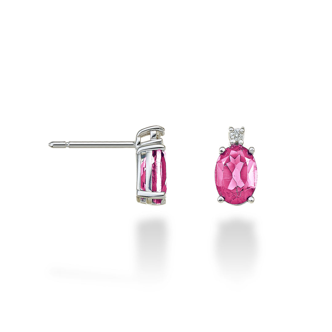 Nihama oder 18k ovaler rosa Topas 7x5 ct.1,60 Durchm. ct.0,03 NO5024O4TPPK