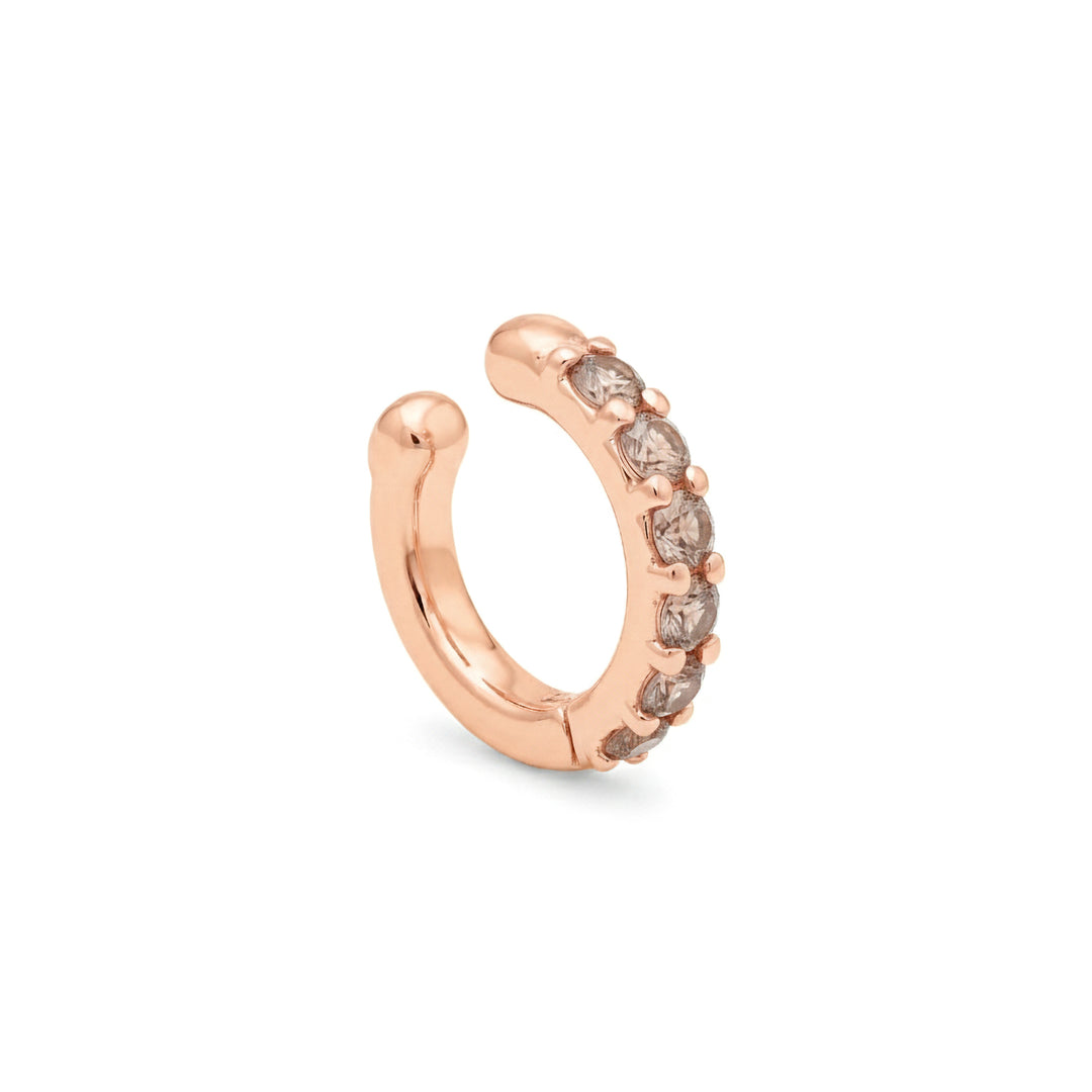X-Diamond oder Ear Cuff 9kt Spring mit sechs braunen Diamanten, in Roségold LXDOEC780R3BW028