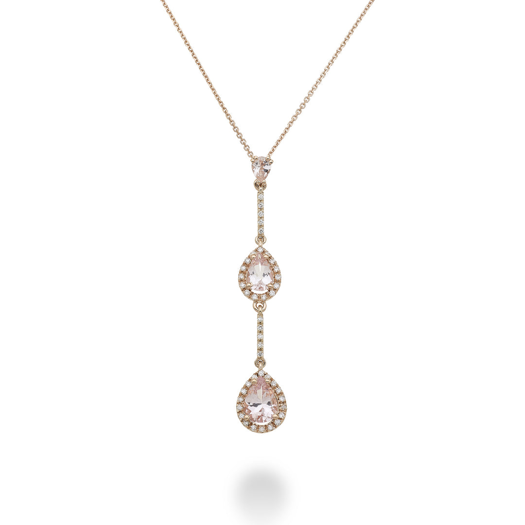 Golay morganite necklace with contour drops and bars dia PCLC204DMOP57-23066110025