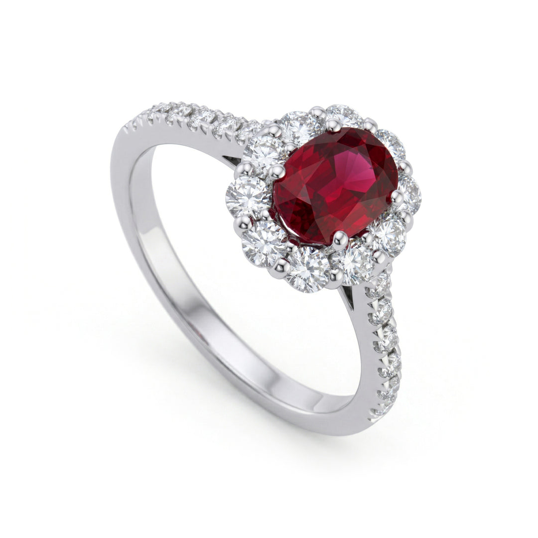 Golay oval ruby ring 7x5 contour and recessed shank ACLC045DIRU-23165110077