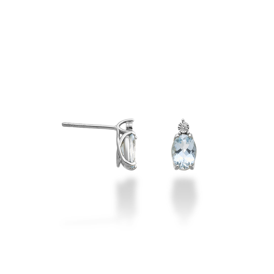 Nihama oder 9k ovaler Aquamarin 7x5 mit Diamant NO5176R4AM