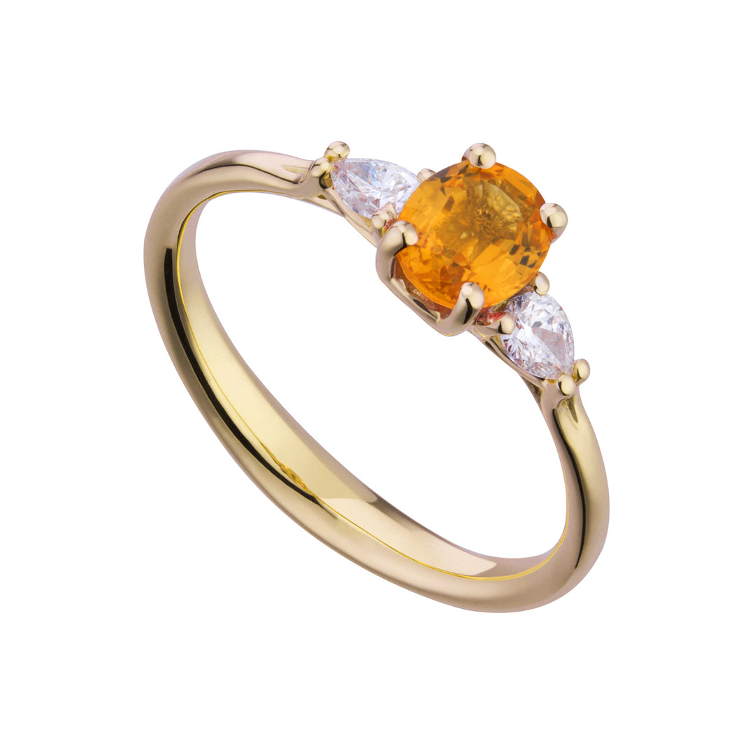 Golay ovaler gelber Saphirring 6x5 und Goc-Lat-Diamanten ACL202DIZY-21033110020