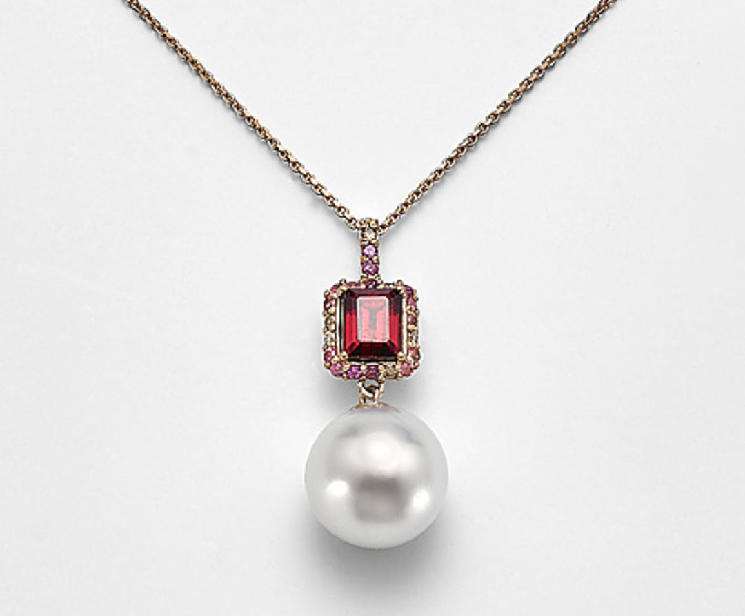 Mikiko cl 18k sspw 11/12 ct.0,06 Diam braun, rosa Turmalin und Rhodolith MD0984O3SABI110
