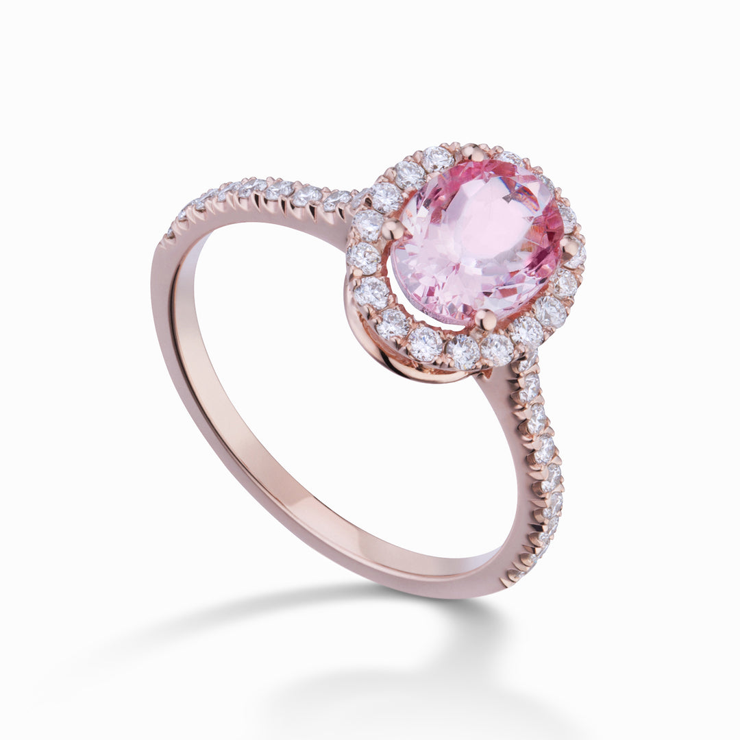 Golay ovaler rosa Saphirring 7x5 und Diamanten ACLC070DIZP3-23019110001