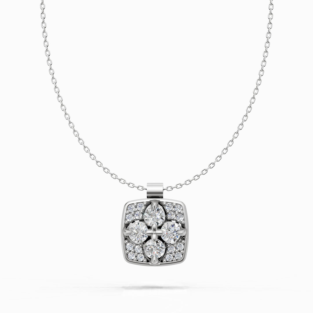 Golay flower necklace paved with big white diamonds GMPFI01DI88PB-23314110059