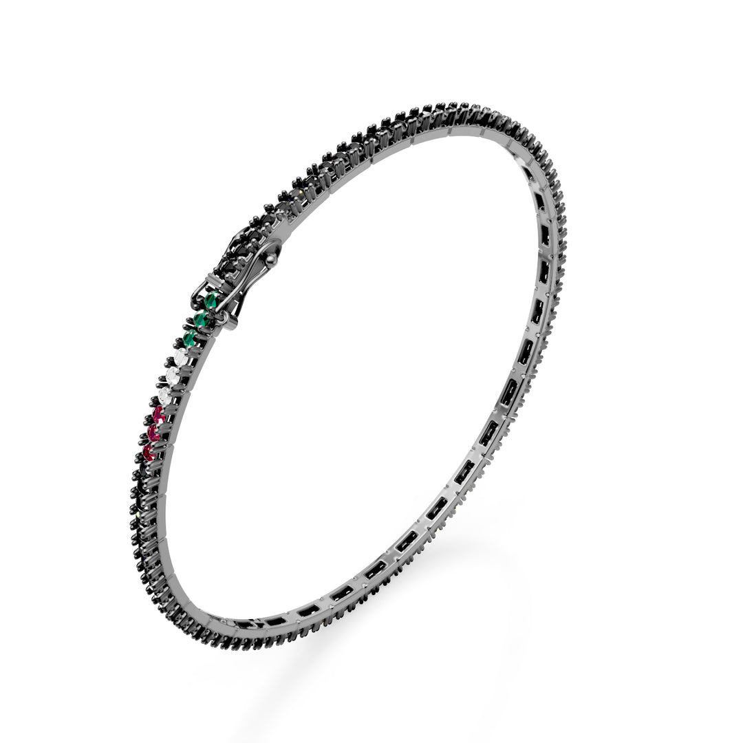 Golay gesegmenteerde armband zwarte diamanten ita vlag BTL577BKIT0014-195-24317110074