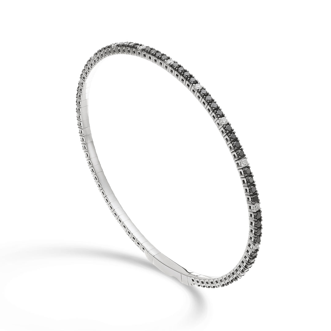 Golay br 18k tennisflex diam. zwart ct.1,67 diam. wit 0,33 ct witgoud 17 cm GBFLEX002BKDIO4