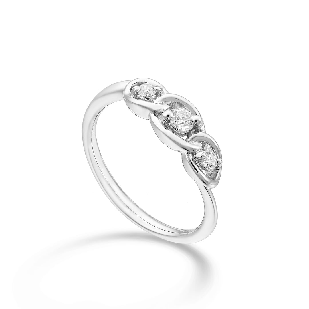 World Diamond Group scalaire trilogiering met baaninstellingen 0,20 ct in 18k witgoud GA5198O4BR020