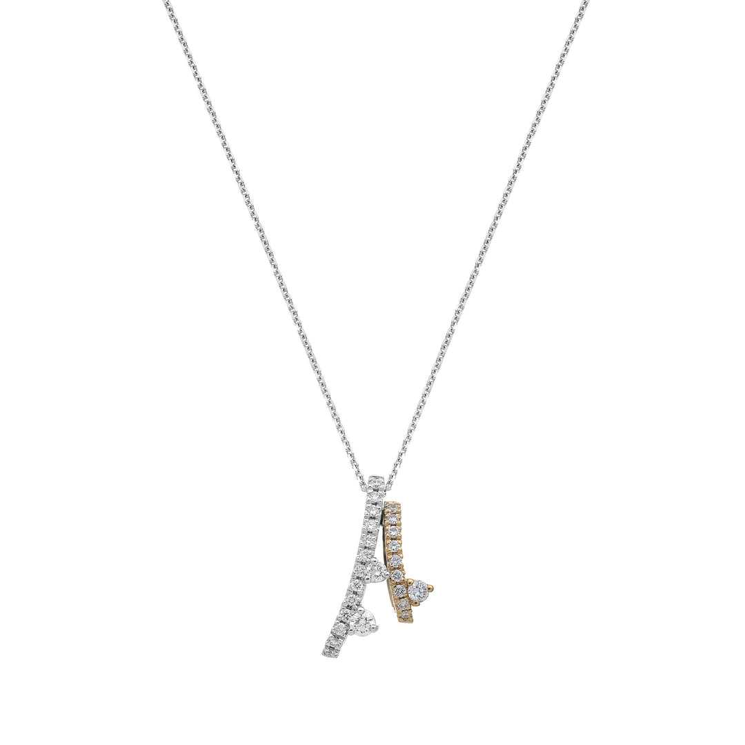 Golay diamanten halsketting twee rijen met drie rakende diams GMF797DBR-25353110086