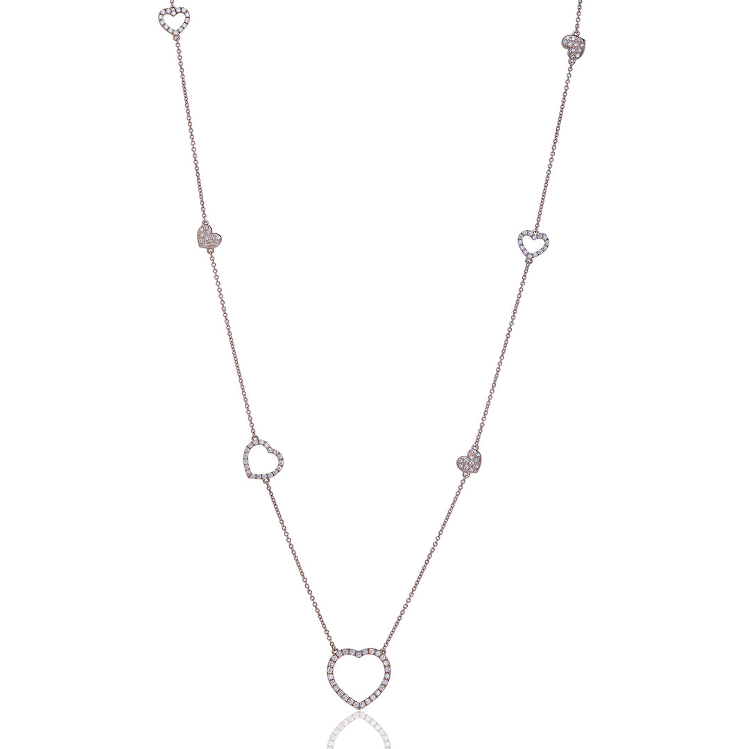 Golay lange Halskette „Love Me“ mit abwechselnden Herzen GFCU007DI-21315110119