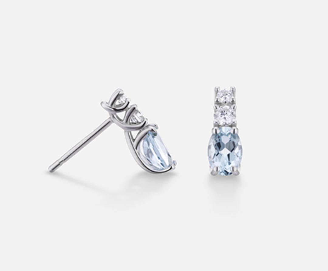 Nihama oder 18k ovaler Aquamarin 6x4 ct.0,60 Diam ct. 0,20 NO5035O4AM