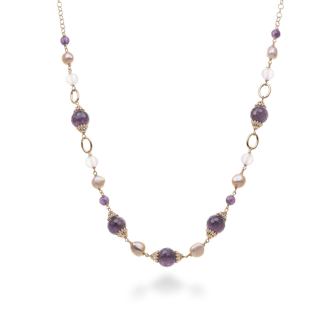 Nihama cl ag925 fw bar. mu 9/10 Amethyst 12mm lila Jade 8mm cm.55 ND7609A3FDMU910