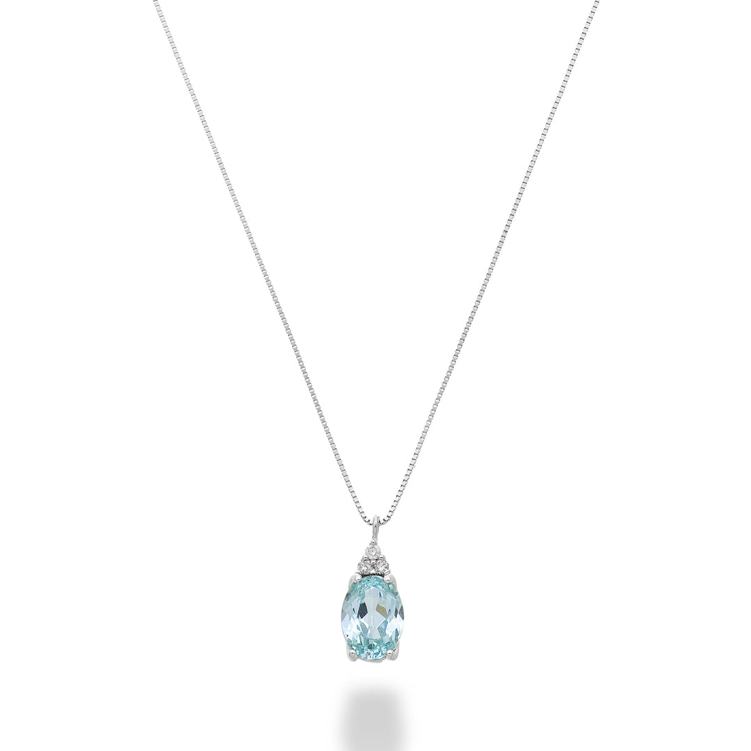 Mikiko cl 18k oval paraiba tourmaline 7x5 with three diamonds MD5189O4PAR