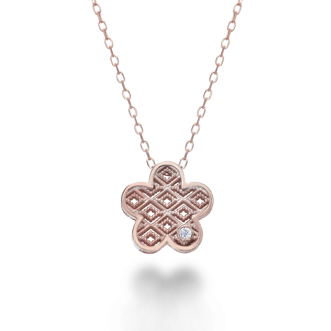 Mikiko cl 18k Roségold Blumendiam. 0,01 ct MDFIOREO3