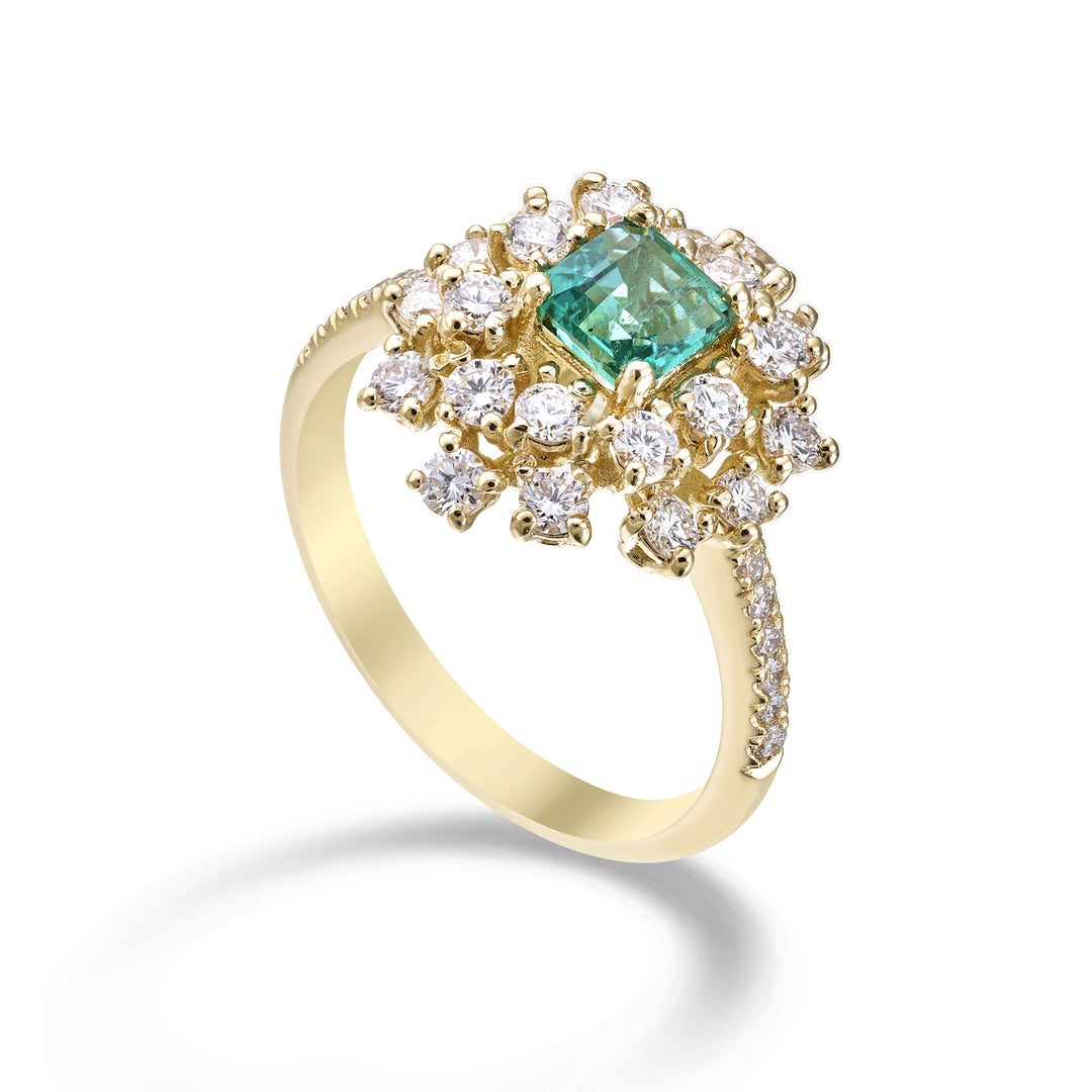 Golay square emerald ring 5x5 irregular contour ACLC843DSM55-26068110092