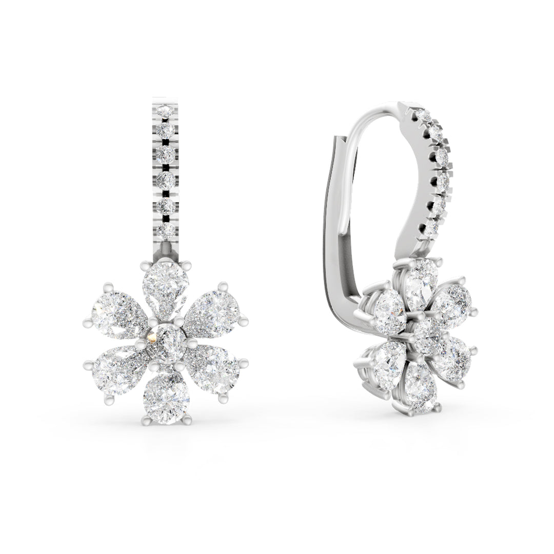 Golay flower earrings with six drops, diamonds and lever OMP565D020B-24303110049