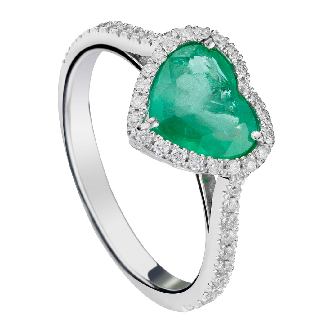 Golay hart en contour smaragdgroene ring APU247DI-18088110038