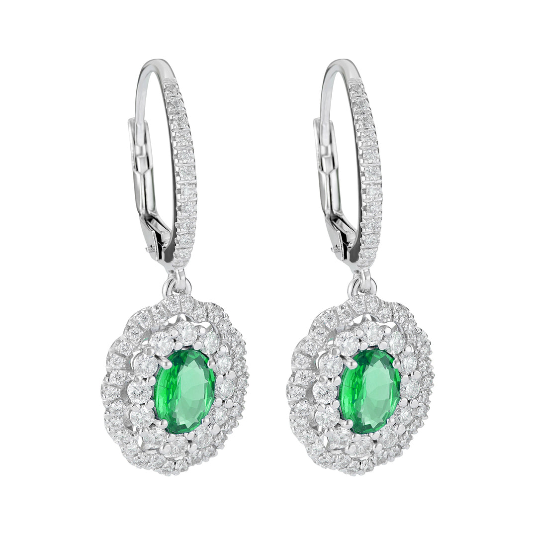 Golay oval emerald earrings 7x5 and double contour OCL050DISM-22258110010