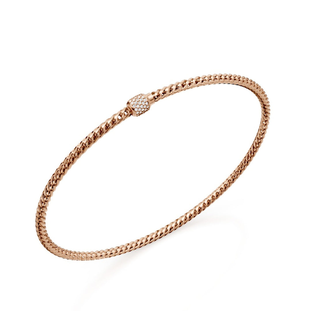 Golay soft curved link bracelet, in 18kt rose gold and diamond-set clasp, 18.5cm GBR003O3DIBI060-185