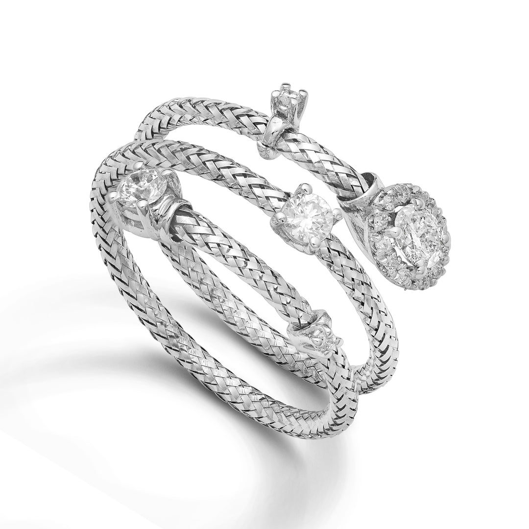 World Diamond Group an 18k central oval link 4x3 ct.0,12 diam. total 0.36 ct white gold GAMAGLIA03DIO4