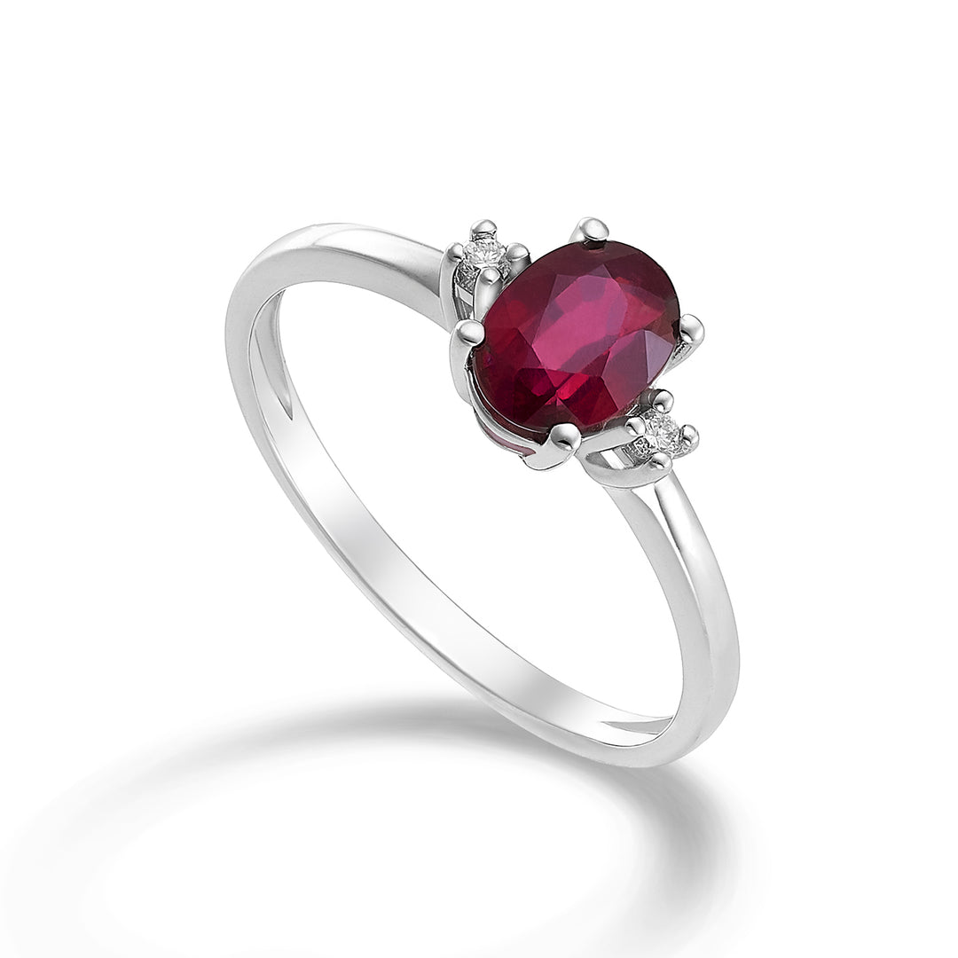 Mikiko ein 9k Rubin n. oval 7x5 ct.0,80 Durchm. ct.0,03 MA5073R4RBN