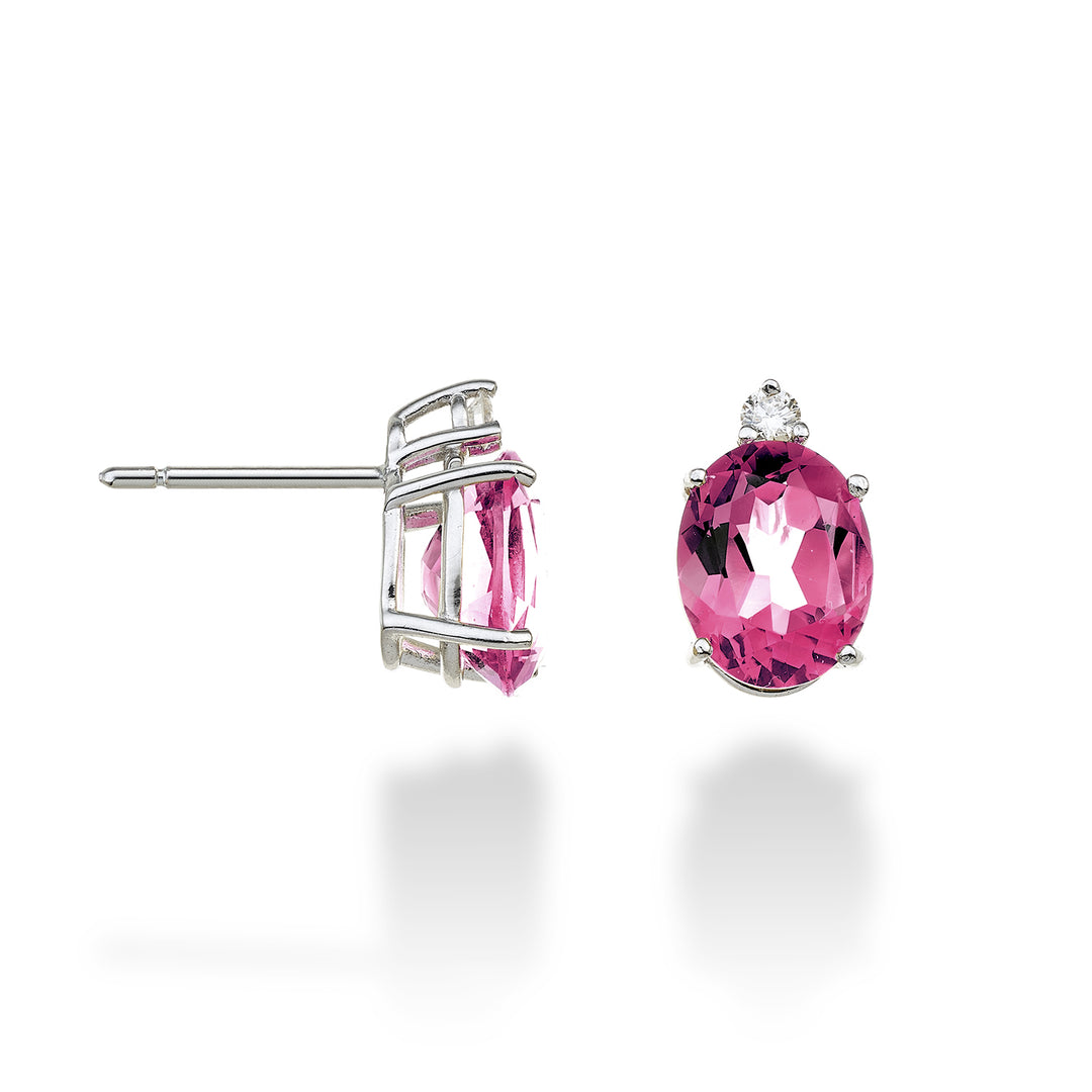 Mikiko oder 18 Karat ovaler rosa Topas 7x9 ct.4,20 Durchm. ct.0,08 MO5080O4TPPK