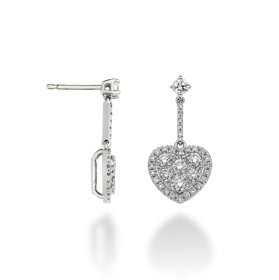 Golay heart and bar shaped multi-stone earrings OMPC003DI-23088110014