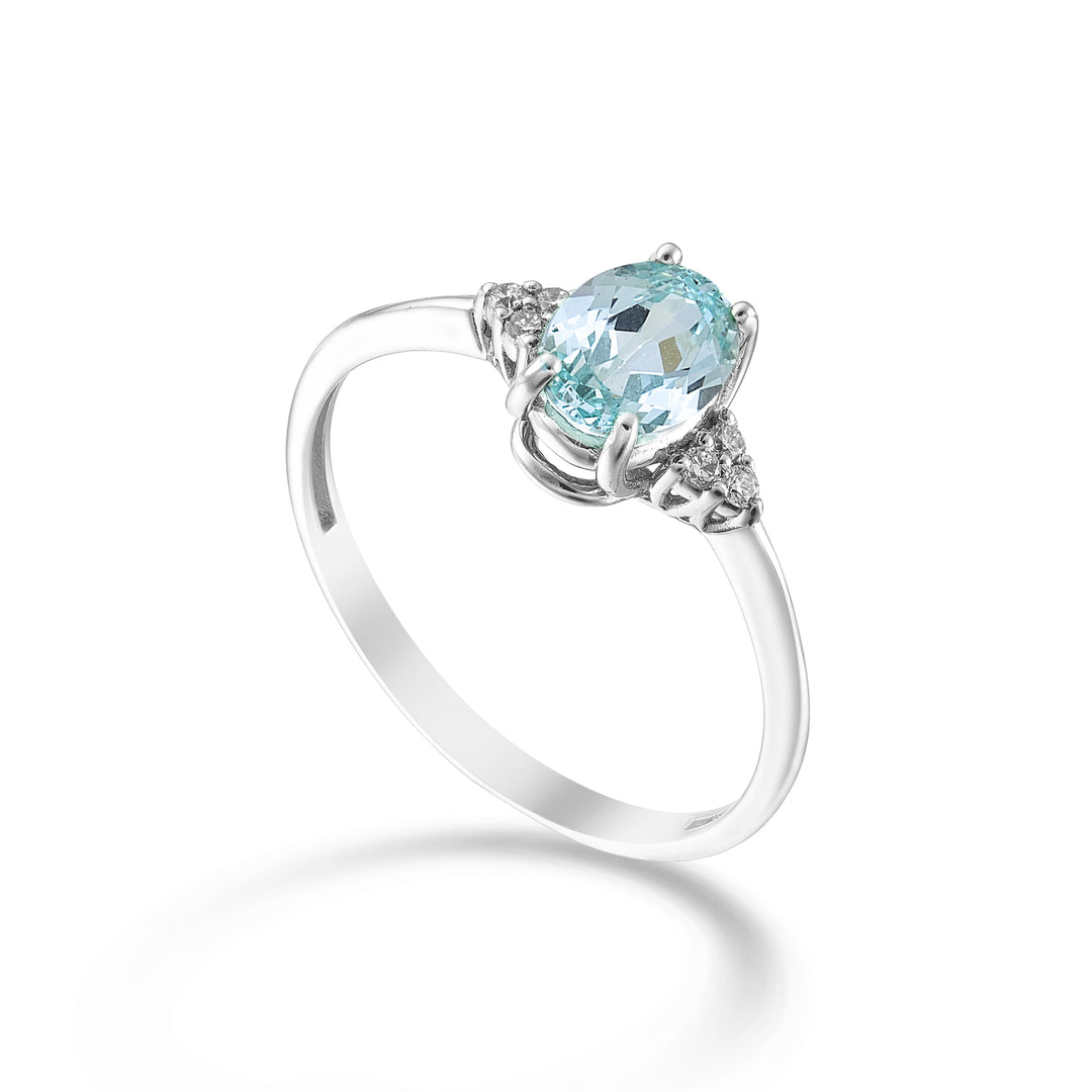 Mikiko, ein 18 Karat ovaler Paraiba-Turmalin 7x5 und seitliche Diamanten MA5210O4PAR