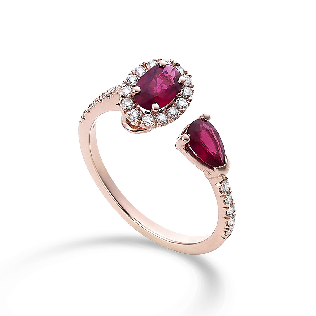 Golay ring with oval rubies 6x4 and drop 6x4 ACLC300DIRU-22244110039