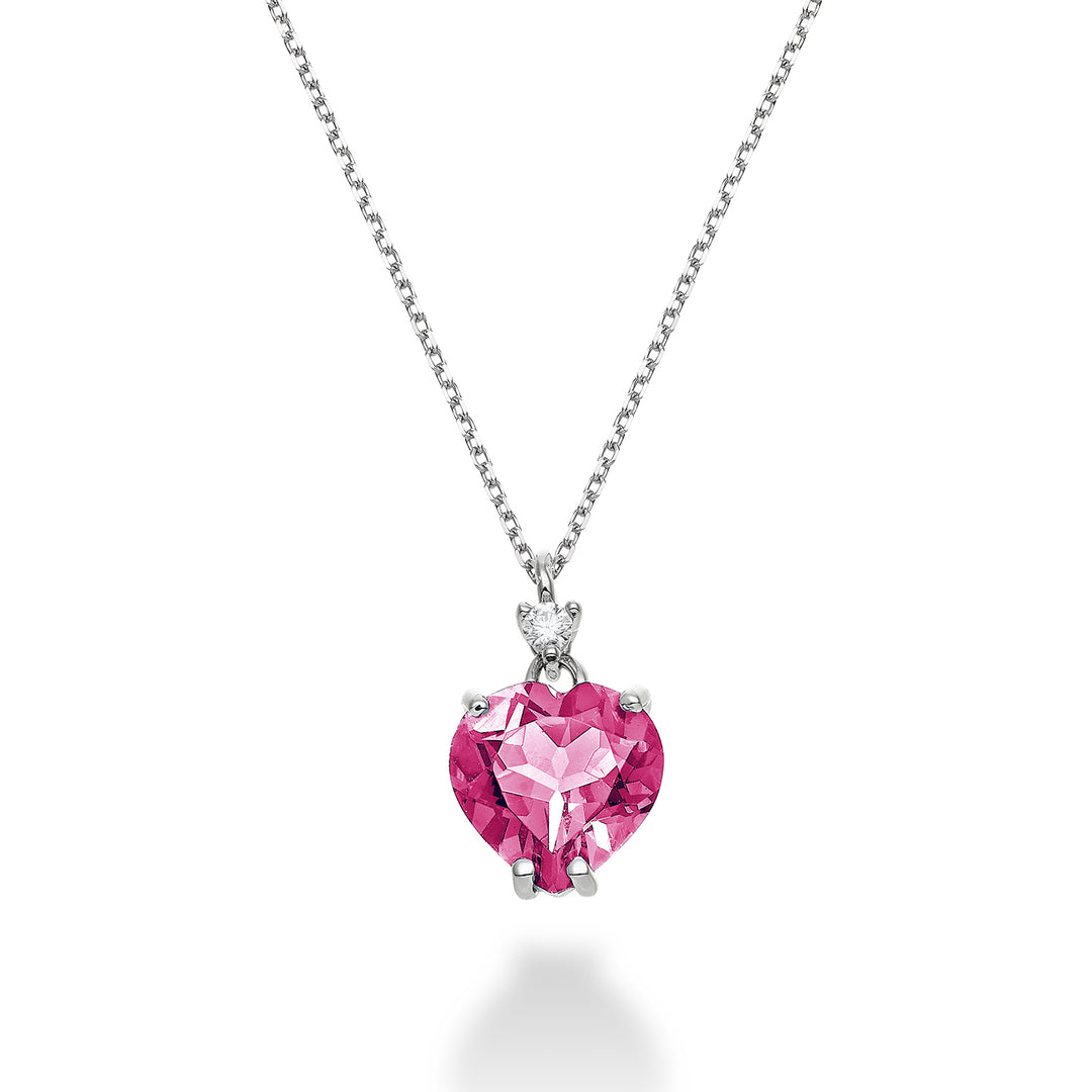 Mikiko cl 18k pink topaz heart 8x8 ct.2,10 diam. ct.0,025 MPCL198DITPPK88O4
