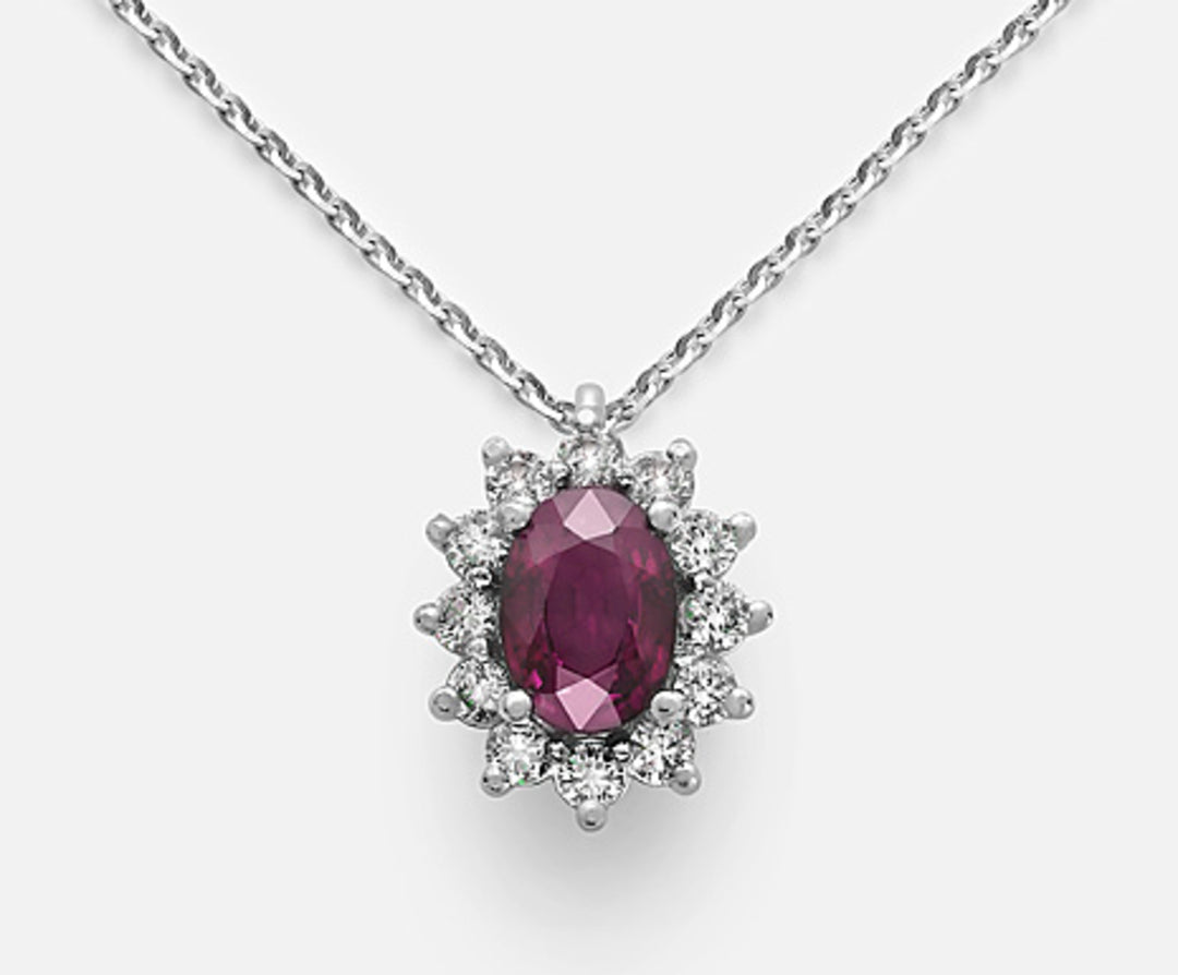 Mikiko cl 18k oval ruby ​​7x5 ct.0.90 diam. 0.30 ct MD5048O4RBC