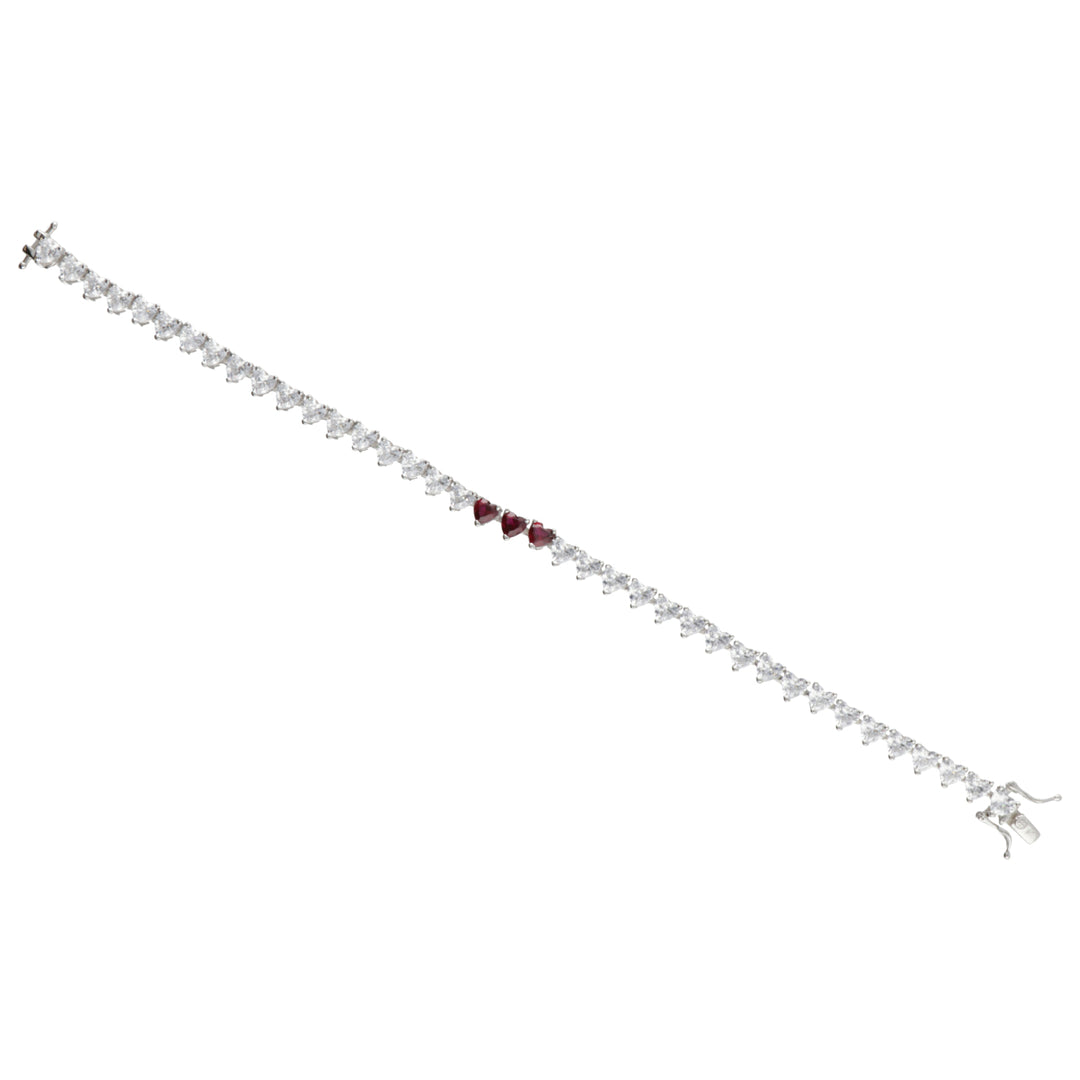 Mikiko br ag925 edelsteen swarovski wit en rood MB7440A4RED00
