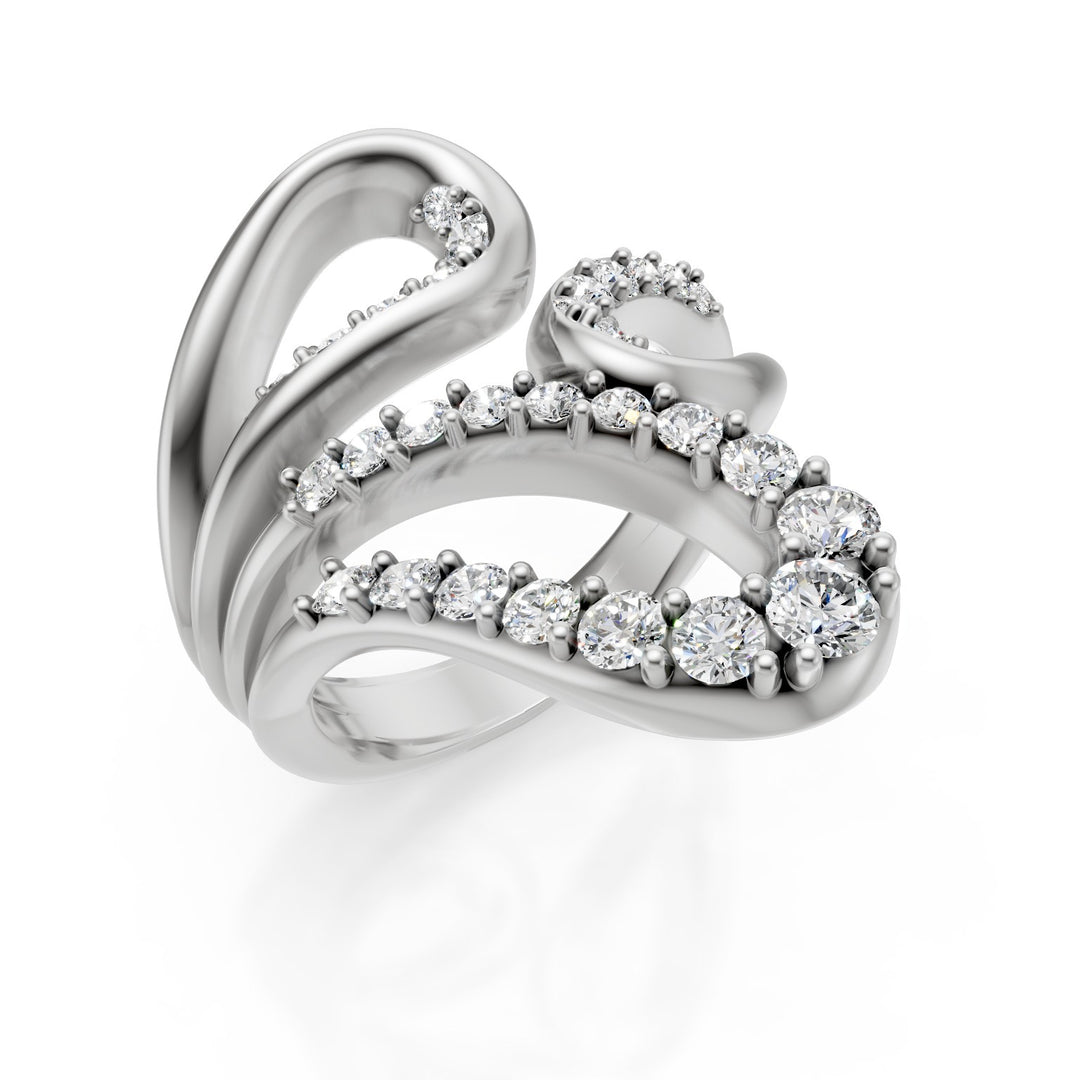 Golay designring met diamanten in witgoud AD619DB-25171110064