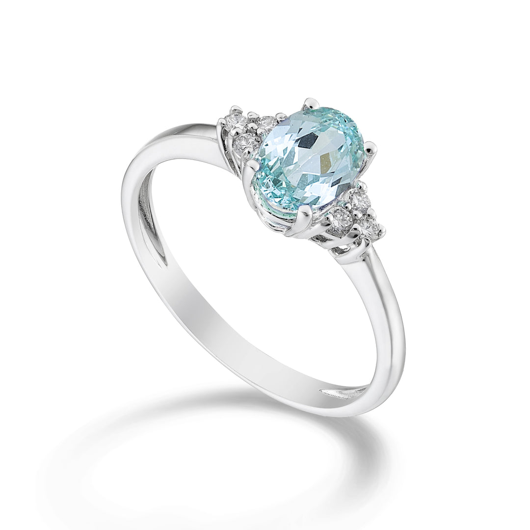 Mikiko, ein 18 Karat Paraiba-Turmalin, oval, 7 x 5 ct. 0,80 dia ct. 0,09 MA5112O4PAR