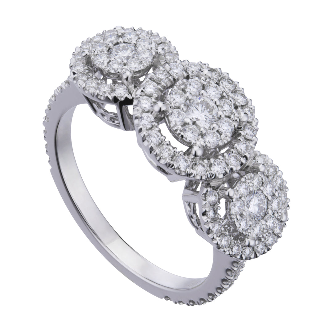 Golay trilogy ring cen 0.10 ct lat 0.06x2 with contour ACTTRIL014DI2-25203110257