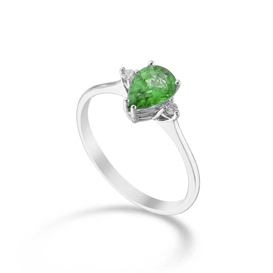 Nihama an 9k emerald n. 7x5 drop and side diamonds NA5216R4SMN045